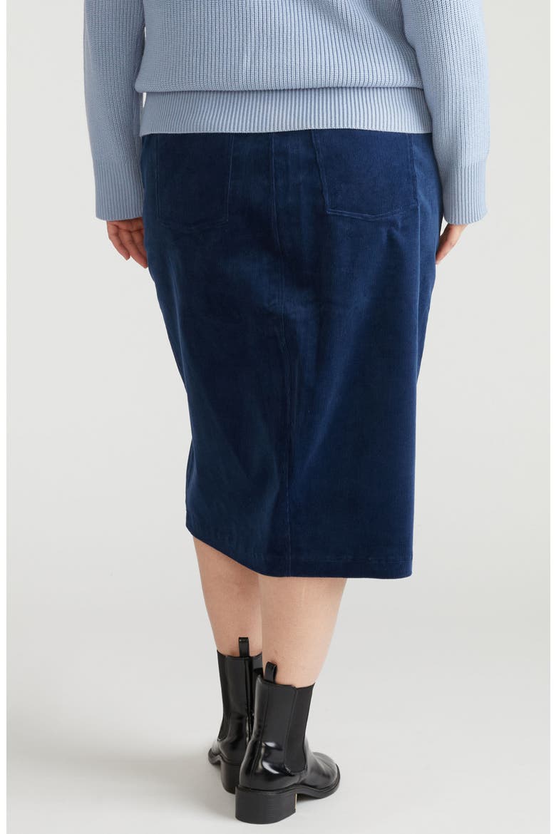 Corduroy Midi Skirt, Alternate, color, PAGEANT BLUE