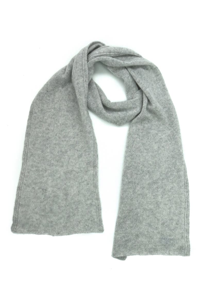 Cashmere Jersey Scarf, Main, color, HEATHER CHROME
