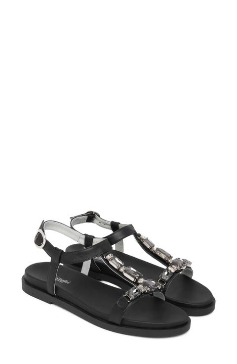 Jeweled T-Strap Sandal (Women)