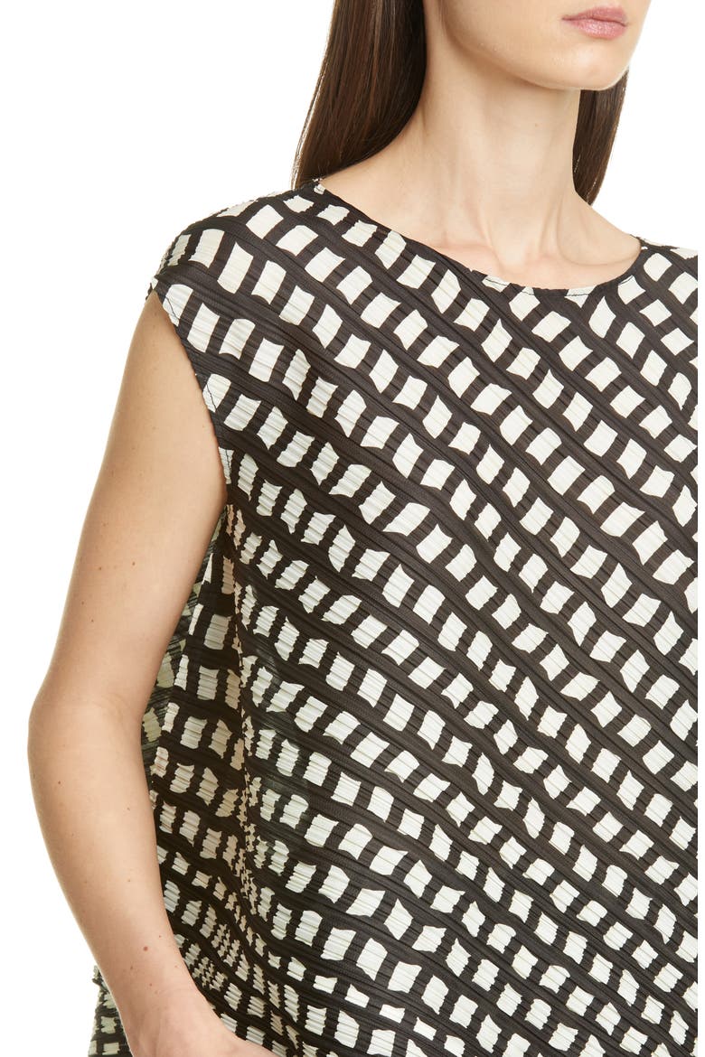 Step Grid Asymmetrical Top, Alternate, color, 15 BLACK