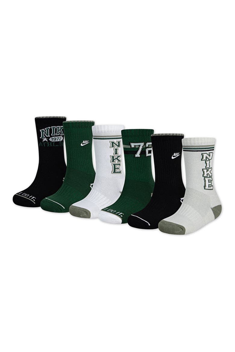 6-Pack Cushioned Dri-FIT Crew Socks, Main, color, BLACK