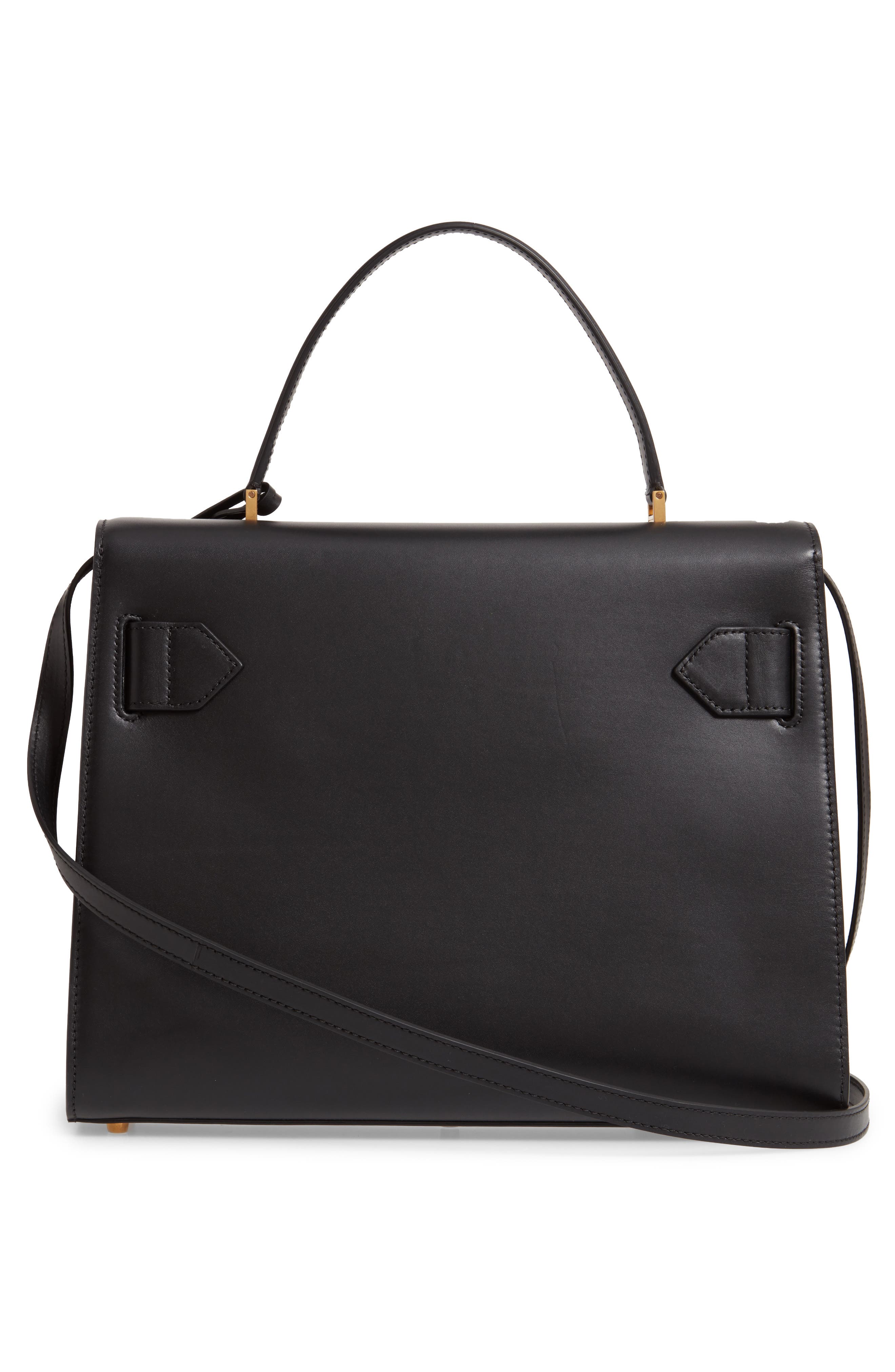 Versace Icon Leather Top Handle Shoulder Bag, Alternate, color, 