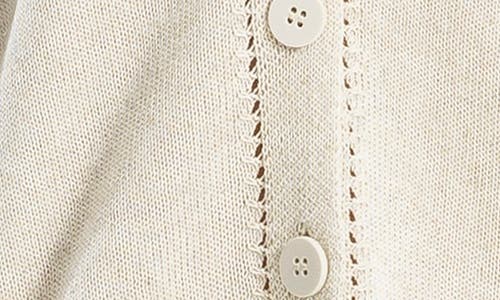 Max Studio Pointelle Detail Cardigan In Oyster