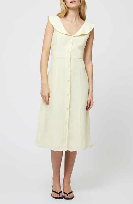 Birdie Peter Pan Collar Linen Blend Dress