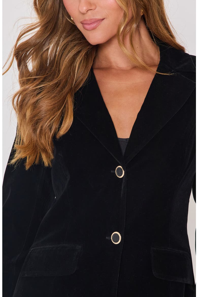 Polished Way Velvet Blazer, Alternate, color, BLACK