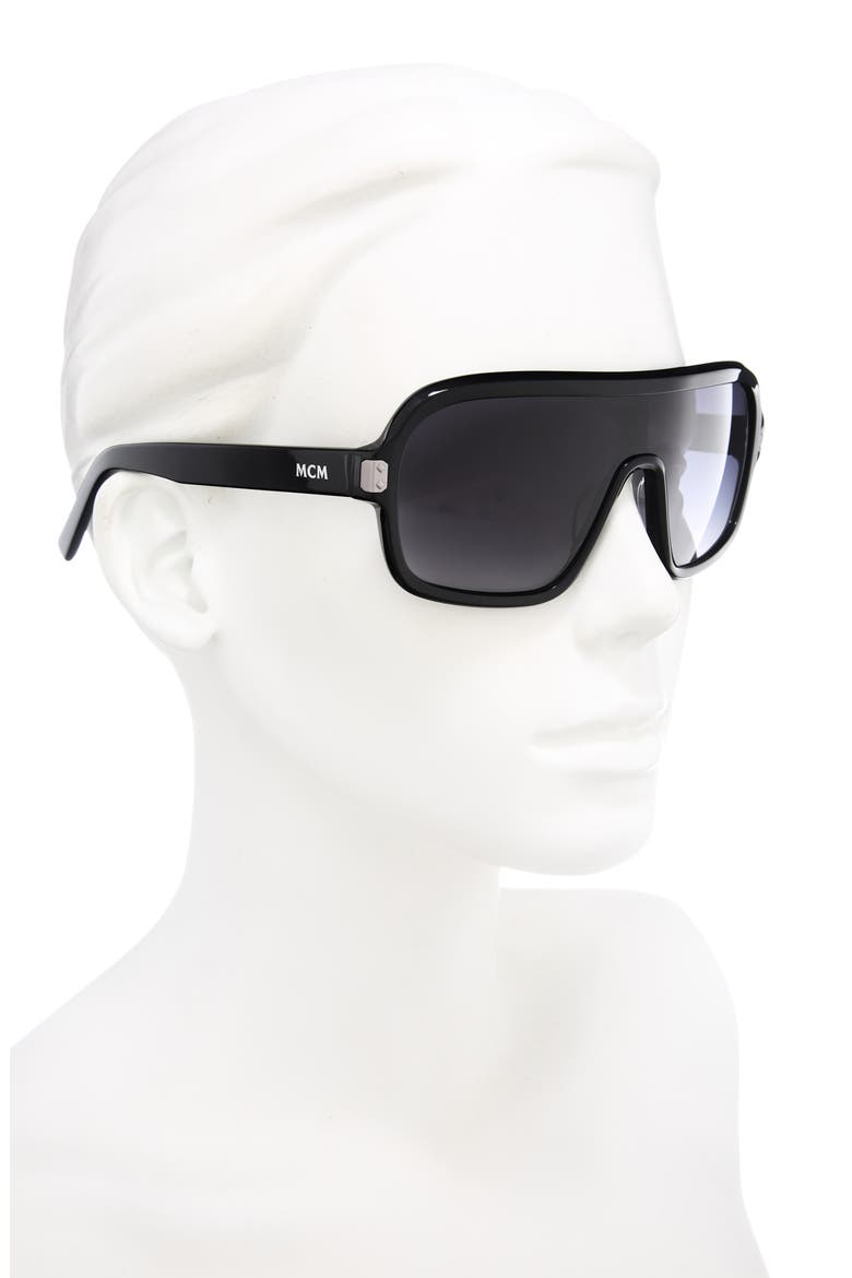 00mm Shield Sunglasses, Alternate, color, SHINY BLACK / GRADIENT SMOKE