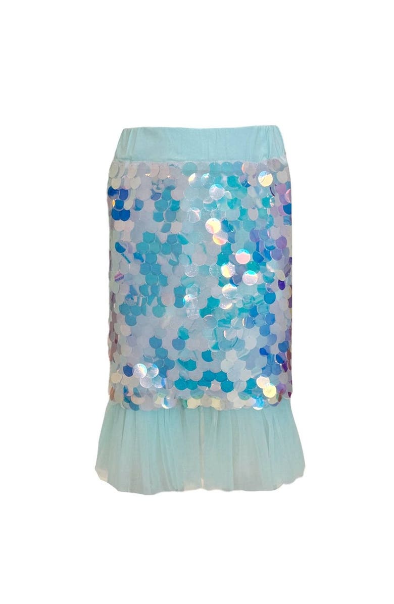 Lola + The Boys Paillette Ruffle Mermaid Coverup, Main, color, 