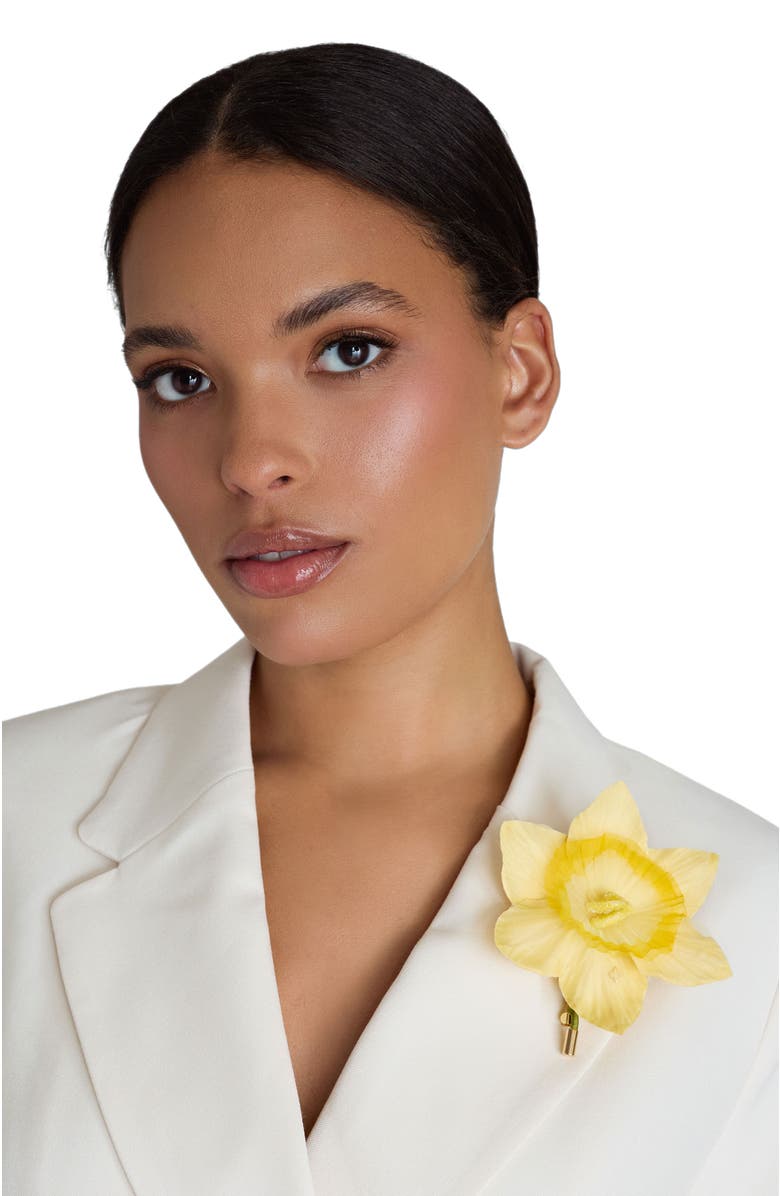 Helena Simon The Daffodil Floral Brooch, Alternate, color, Yellow