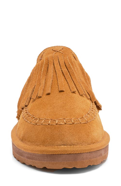 Free People Fallon Fringe Faux Fur Mule Slipper In Brown