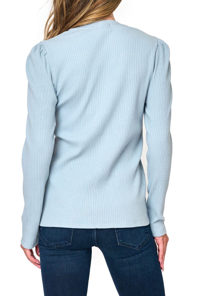 Amelia Cotton Rib Henley, Alternate, color, BLUE FOG