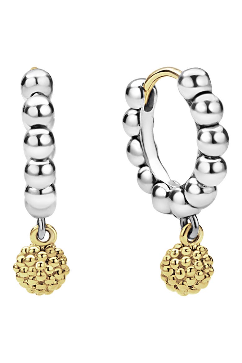 Two-Tone Caviar Beaded Huggie Hoop Earrings video