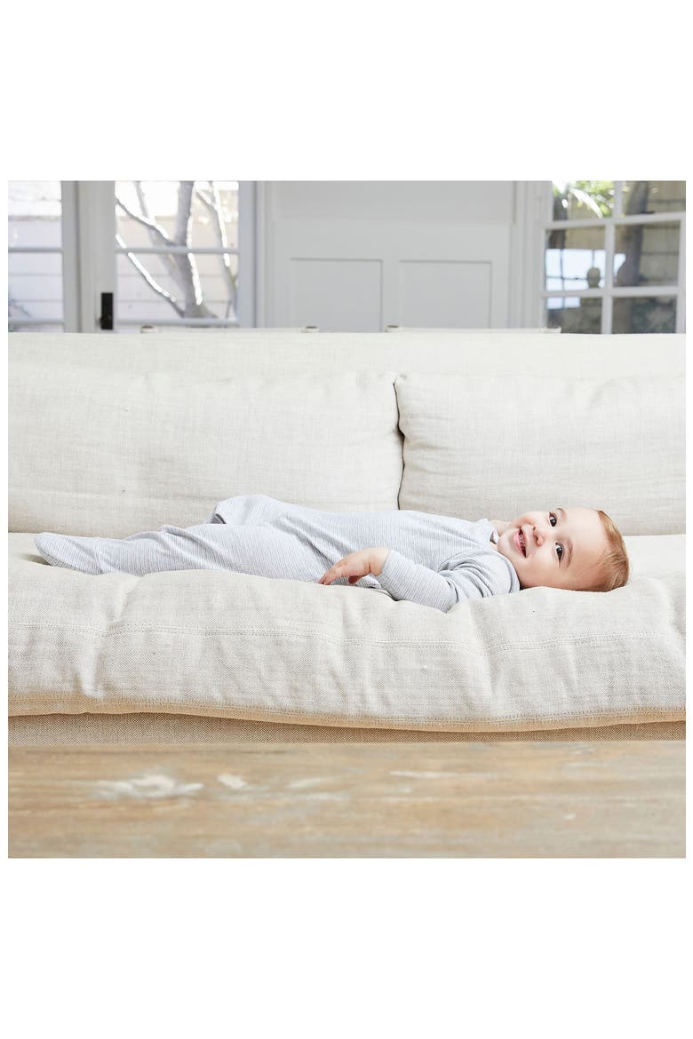 Lap Rib Supima® Cotton Blend Footie, Alternate, color, GRAY