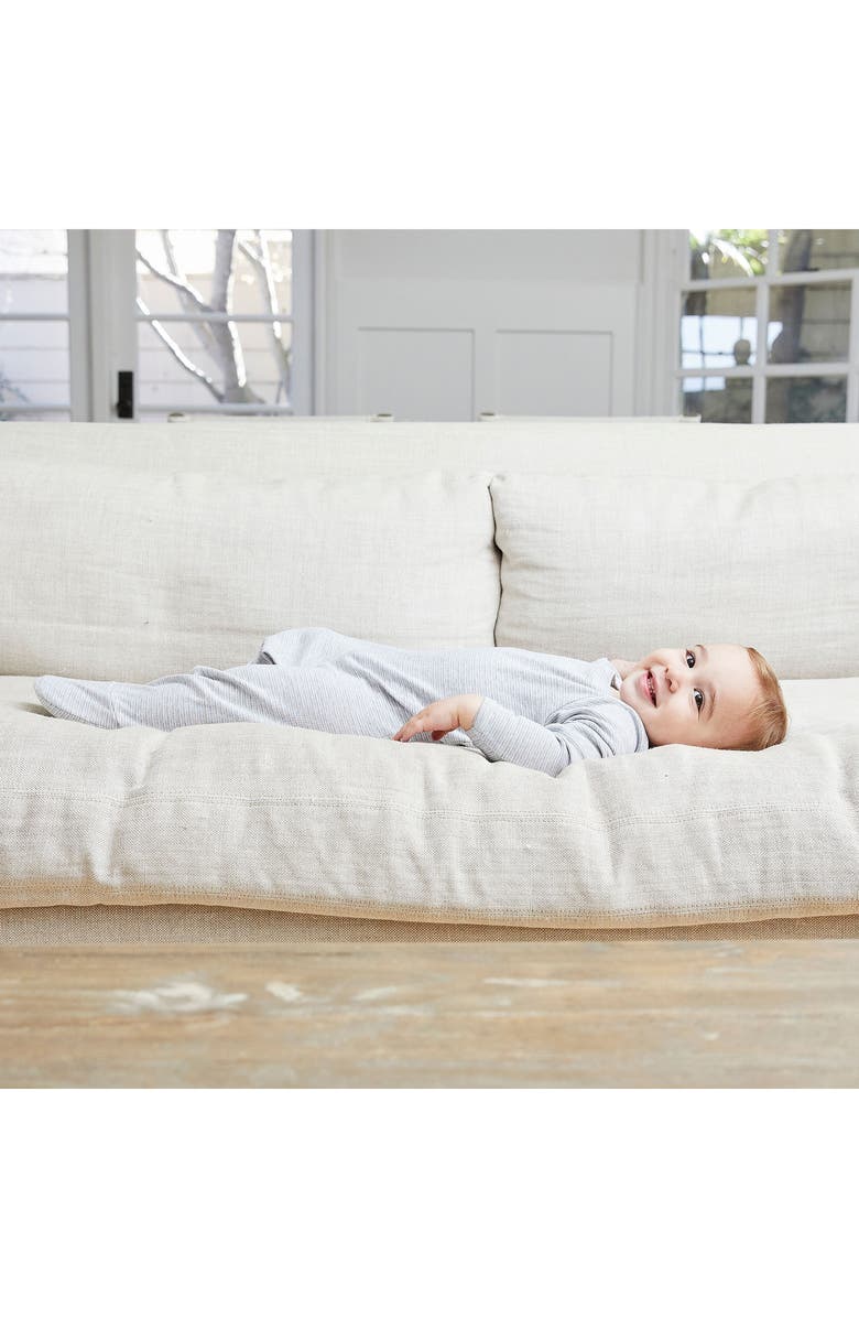 PAIGELAUREN Lap Rib Supima<sup>®</sup> Cotton Blend Footie, Alternate, color, Gray