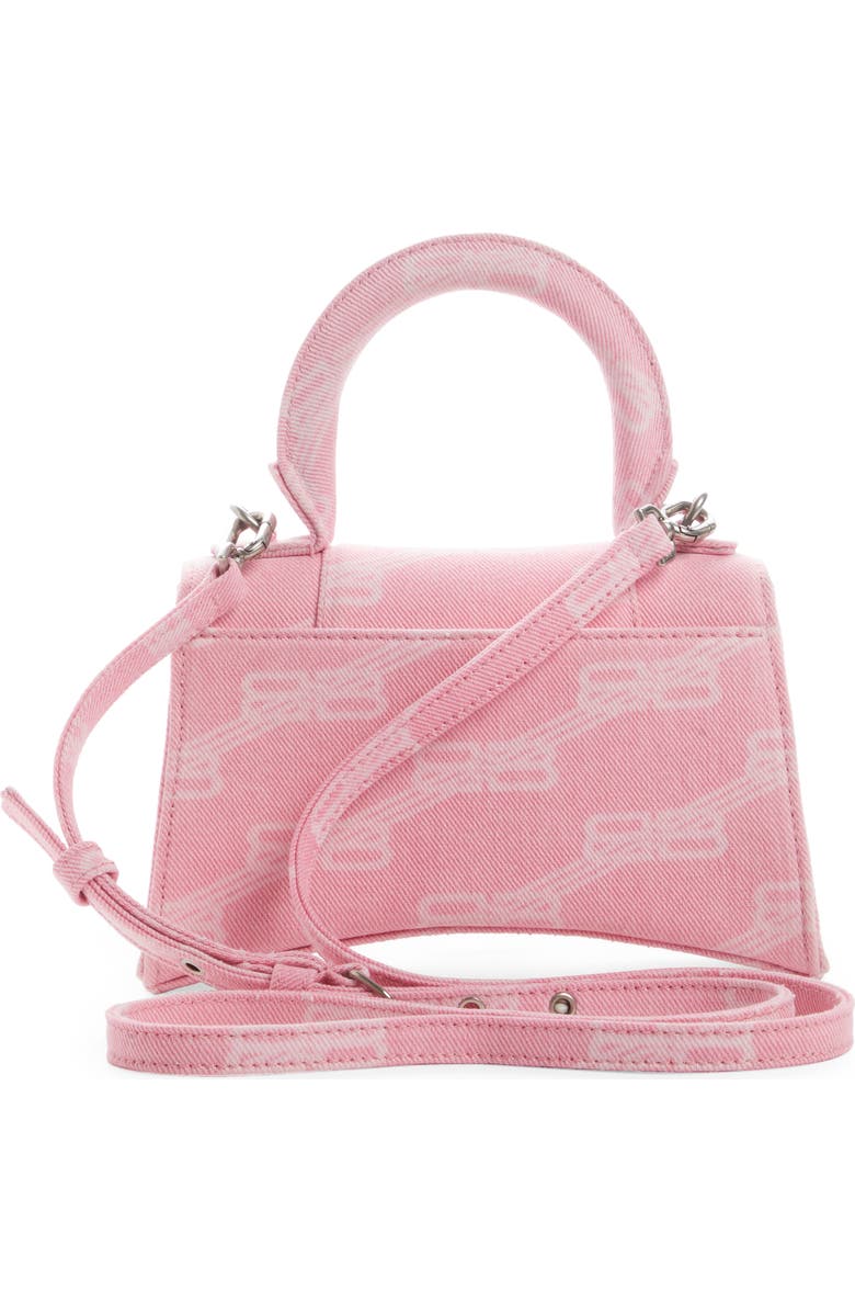 Balenciaga Extra Small Hourglass Monogram Denim Top Handle Bag, Alternate, color,