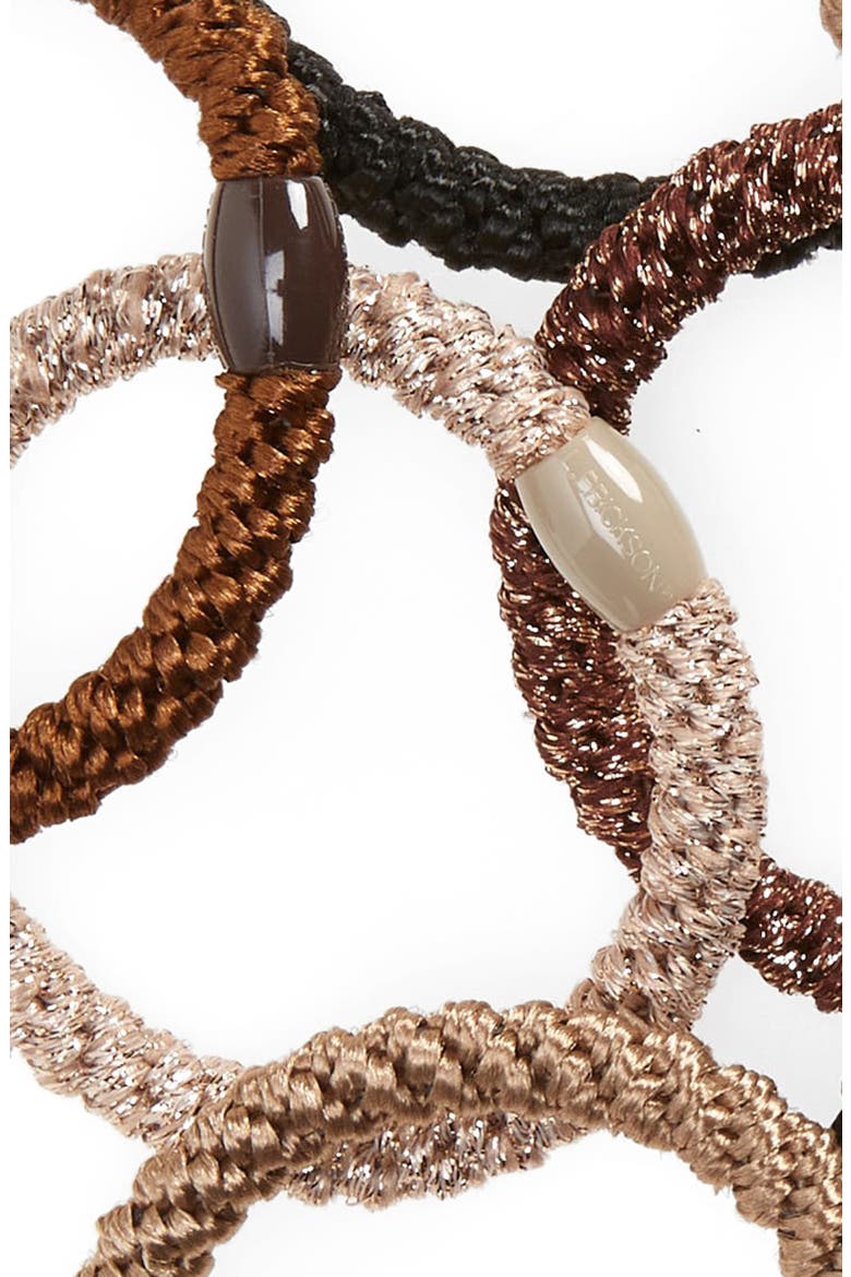 Grab & Go 15-Pack Braided Ponytail Holders, Alternate, color, DAYTIME METALLIC