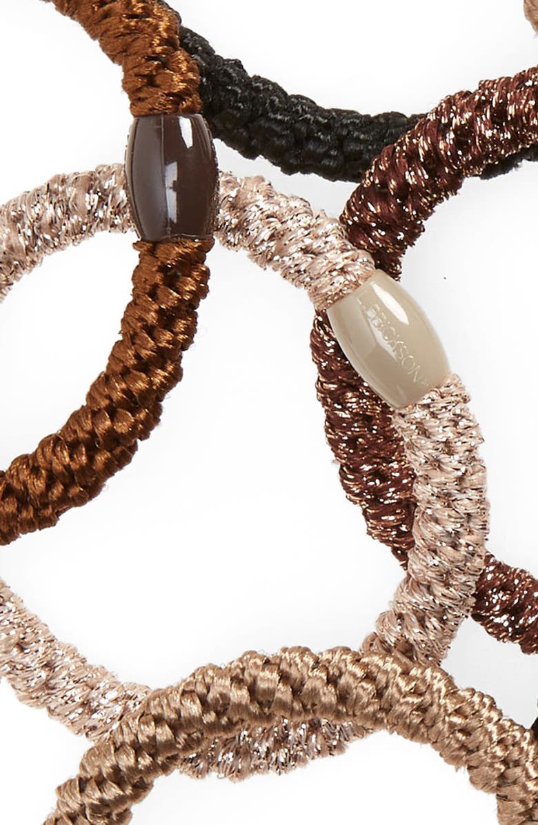 L. Erickson Grab & Go 15-Pack Braided Ponytail Holders, Alternate, color, Daytime Metallic