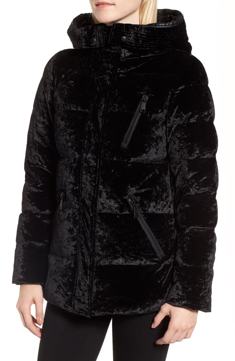 Andrew Marc Hooded Down Jacket with Genuine Fox Fur Trim, Alternate, color, 