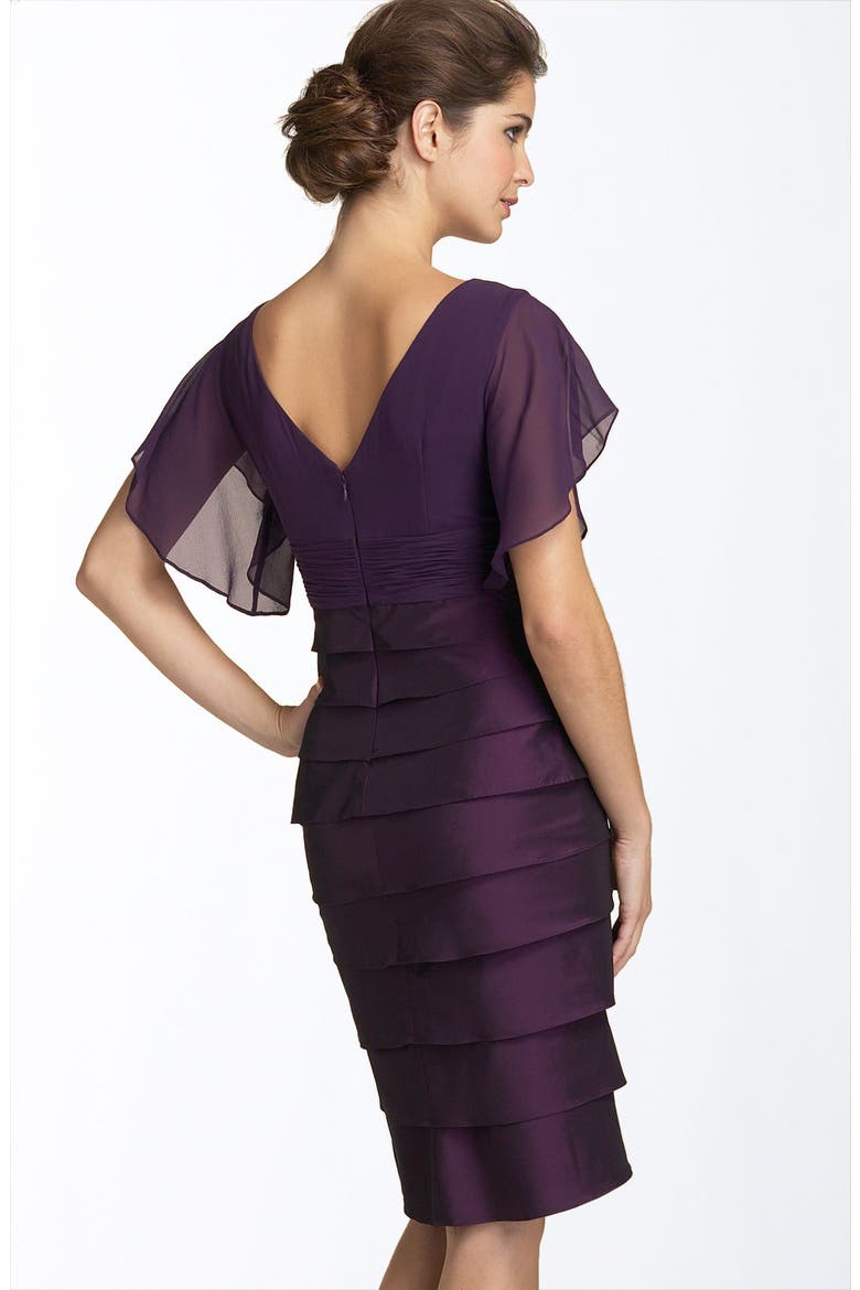 Flutter Sleeve Tiered Dress, Alternate, color, PANSY