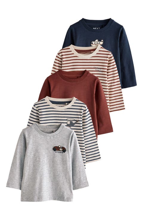 Kids' 5-Pack Assorted Long Sleeve T-Shirts (Little Kid)