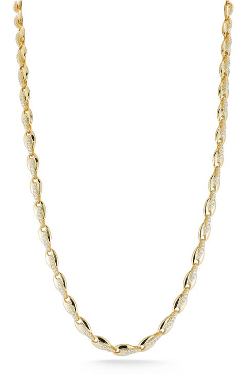 Cubic Zirconia Link Collar Necklace