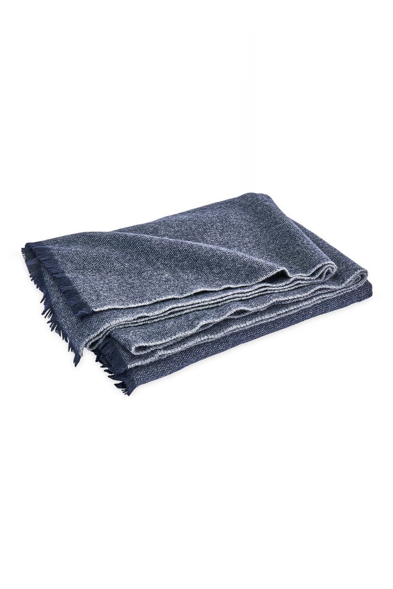 Agnes Cotton & Cashmere Throw Blanket, Main, color, BLUE/ BLACK