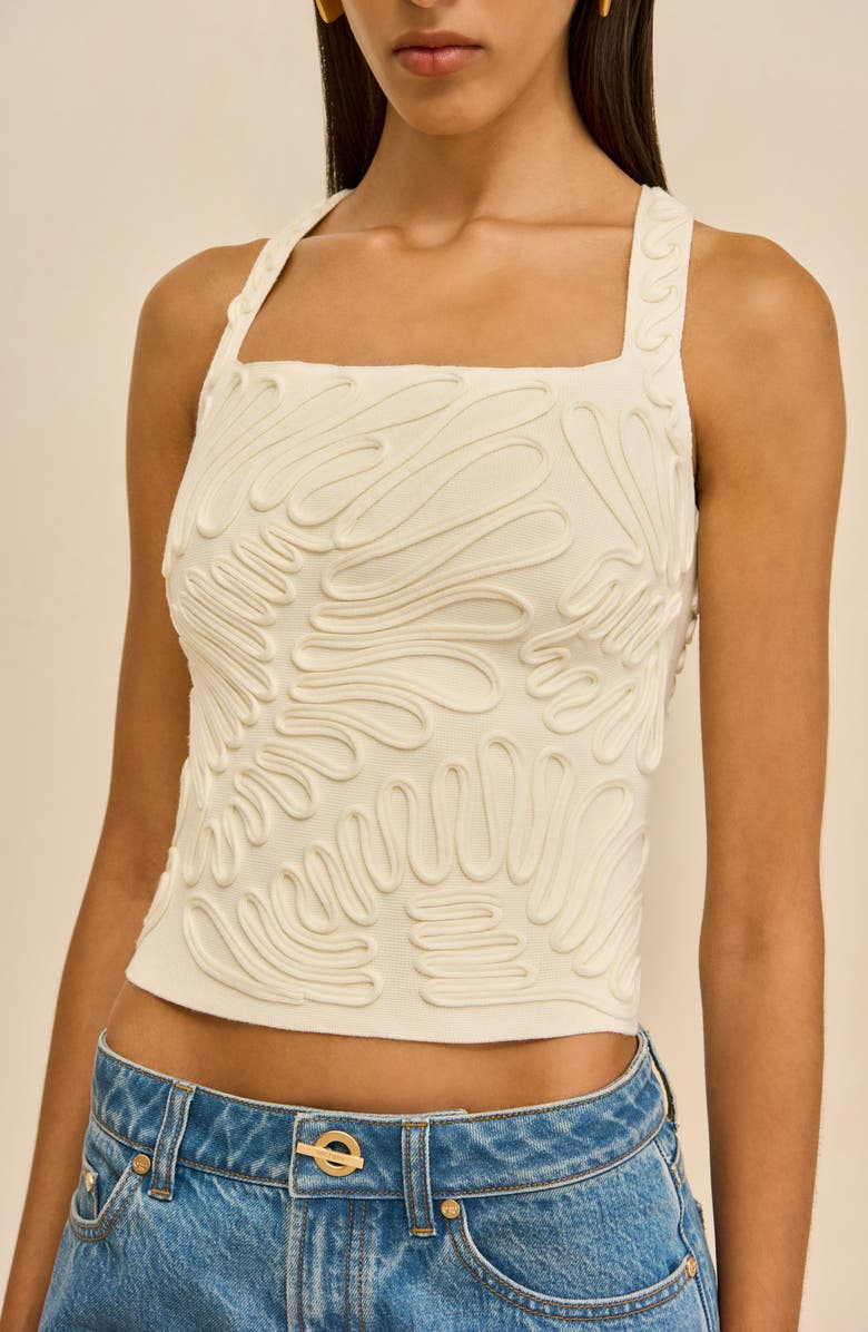 Cult Gaia Stella Soutache Tank, Alternate, color, Off White
