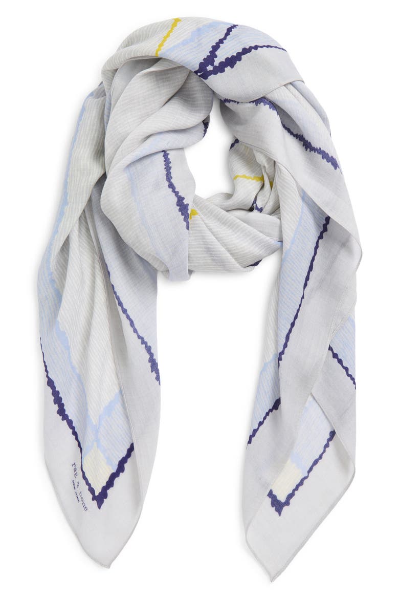Astra Scribble Wool Scarf, Main, color, BLUE MULTI