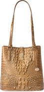 Brahmin Fiora Croc Embossed Leather Bucket Bag