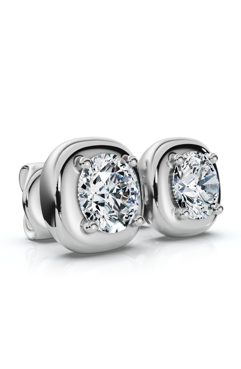 Bliss Diamond 3Ct Cori Diamond Cushion Button Studs 14k Gold Earrings Lab Grown FG/VS, Alternate, color, 14K White Gold
