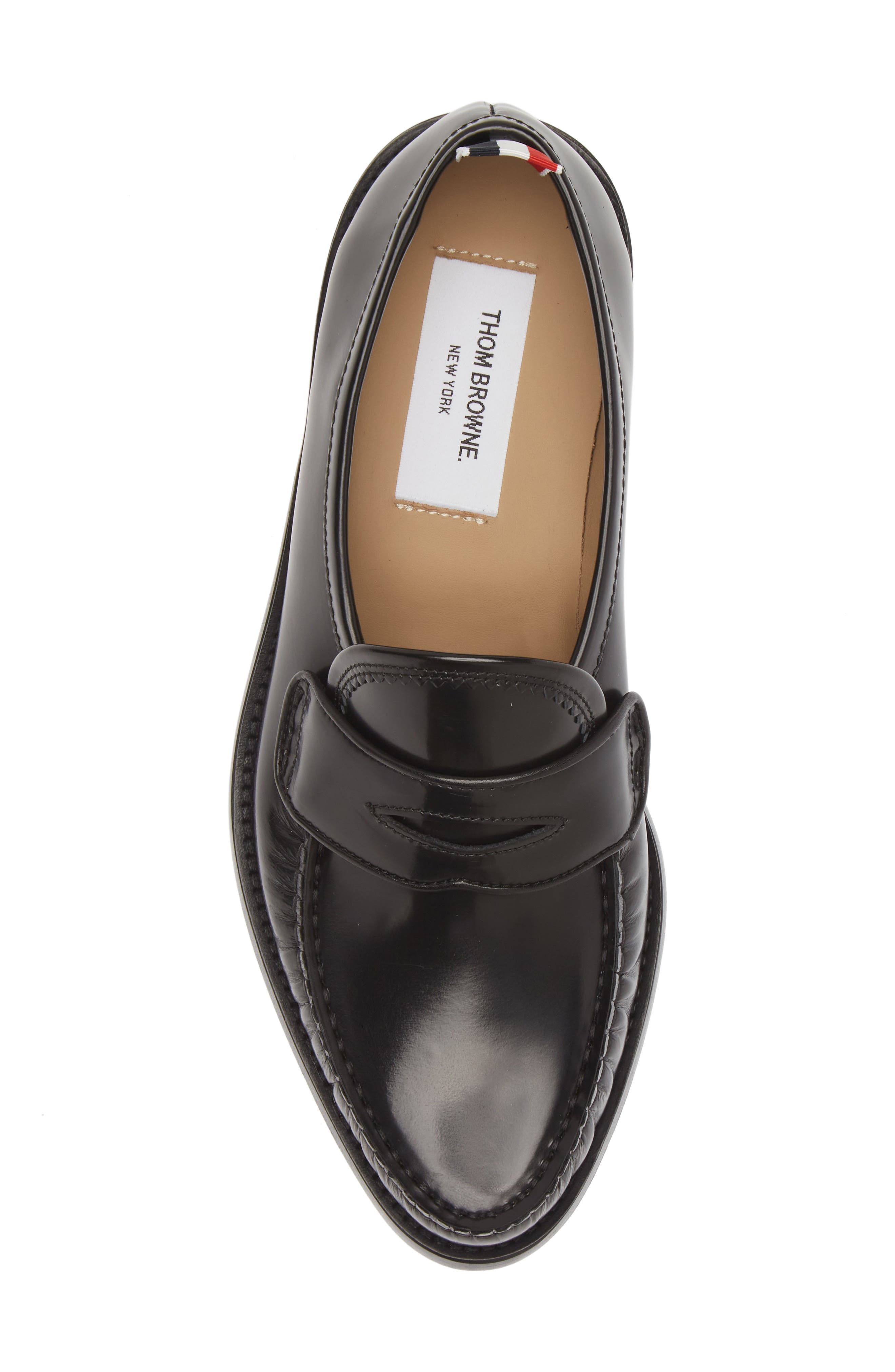 Thom Browne Varsity Penny Loafer, Alternate, color, Black