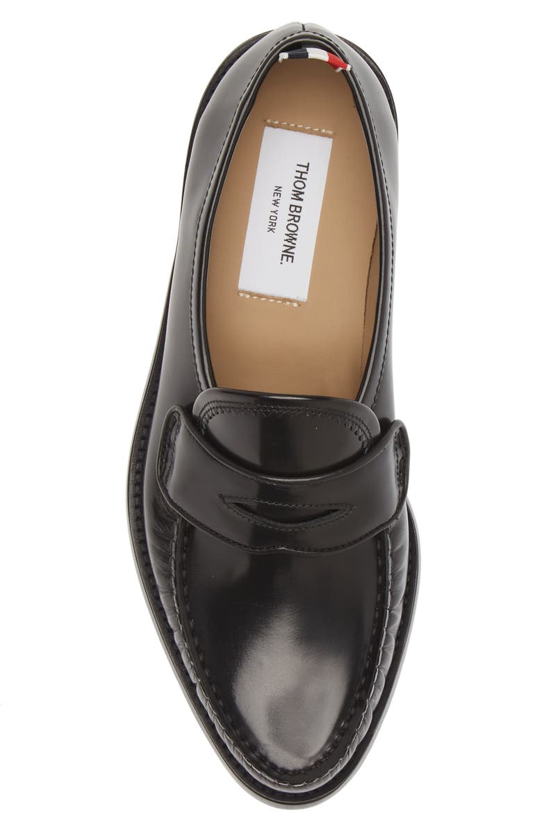 Thom Browne Varsity Penny Loafer, Alternate, color, Black