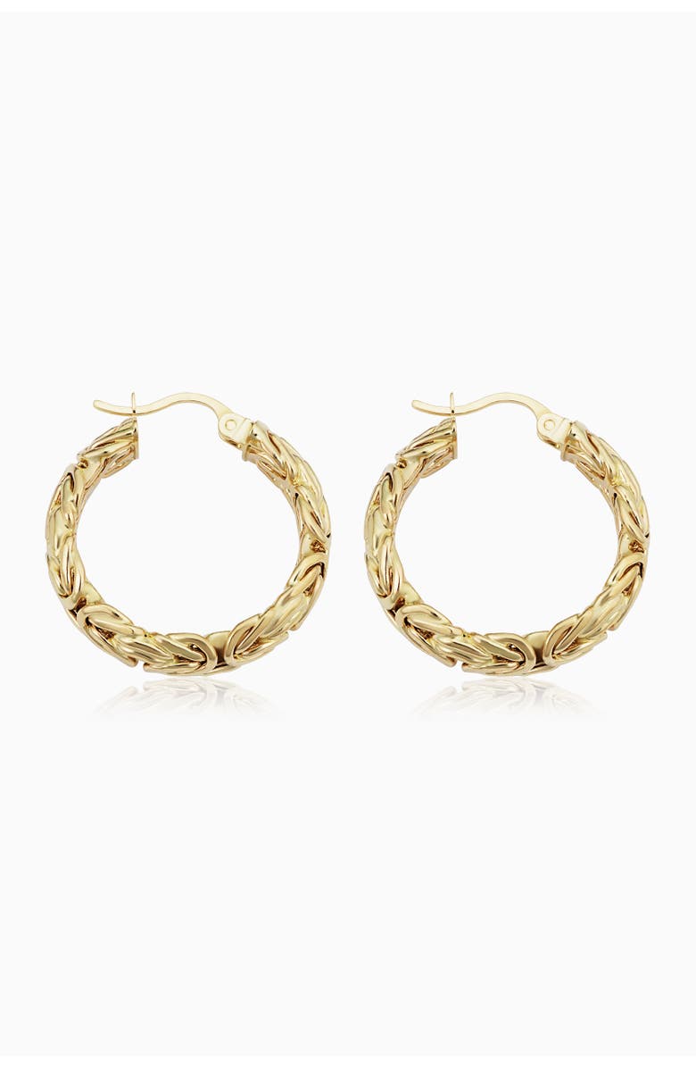 Oradina 14K Yellow Gold Byzantine Classic Hoops, Alternate, color, Yellow Gold