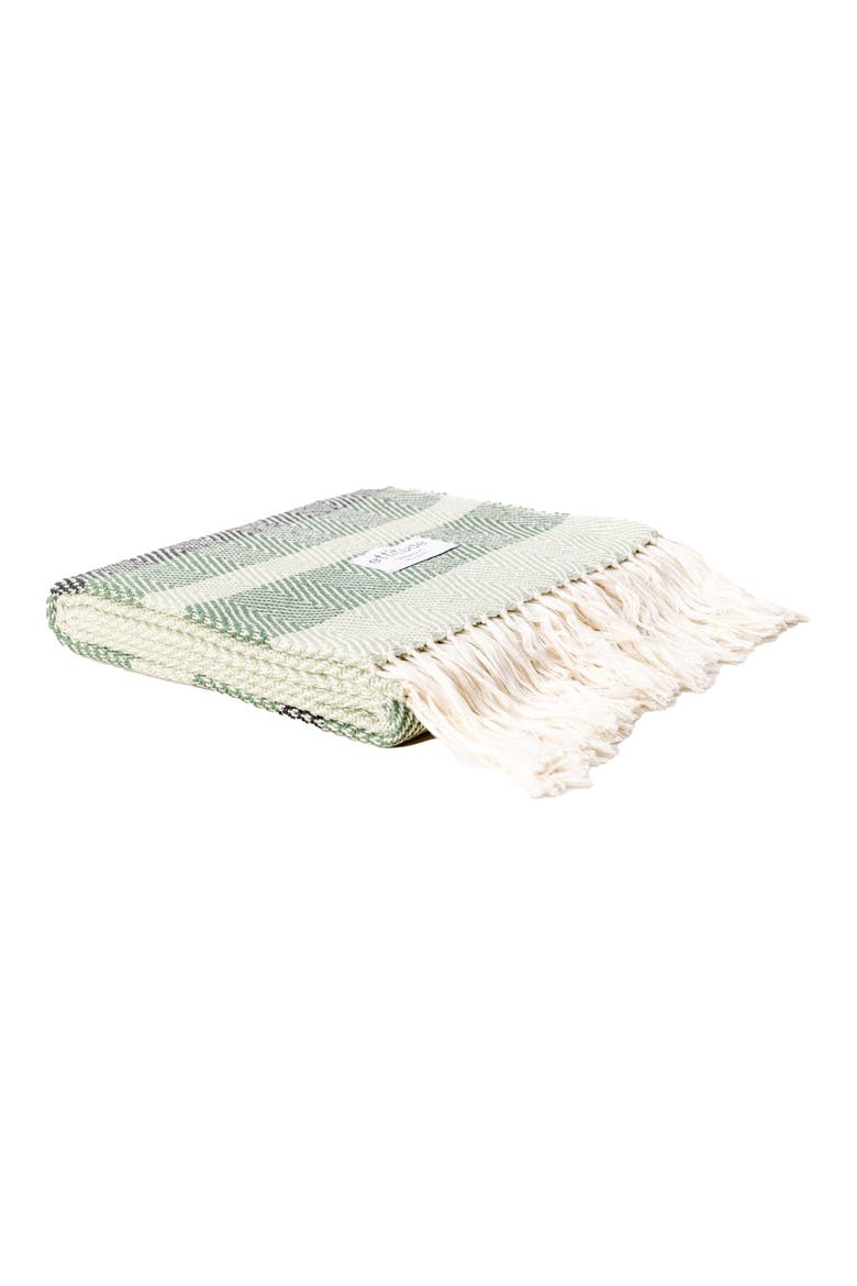 Hand Woven Stripe Throw Blanket, Main, color, FERN & FOREST