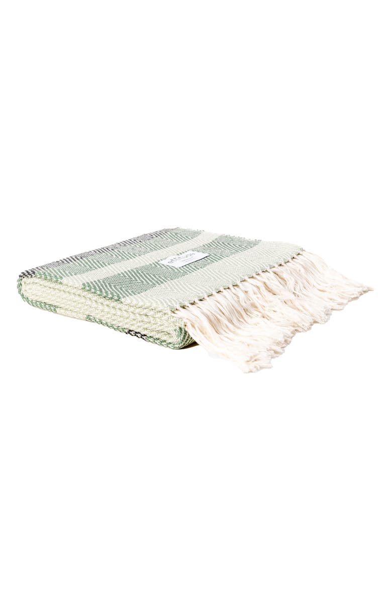 ettitude Luxe Stripe Throw Blanket, Main, color, Fern & Forest