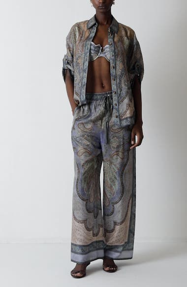 Zimmermann Wanderlust Paisley Relaxed Wide Leg Habutai Silk