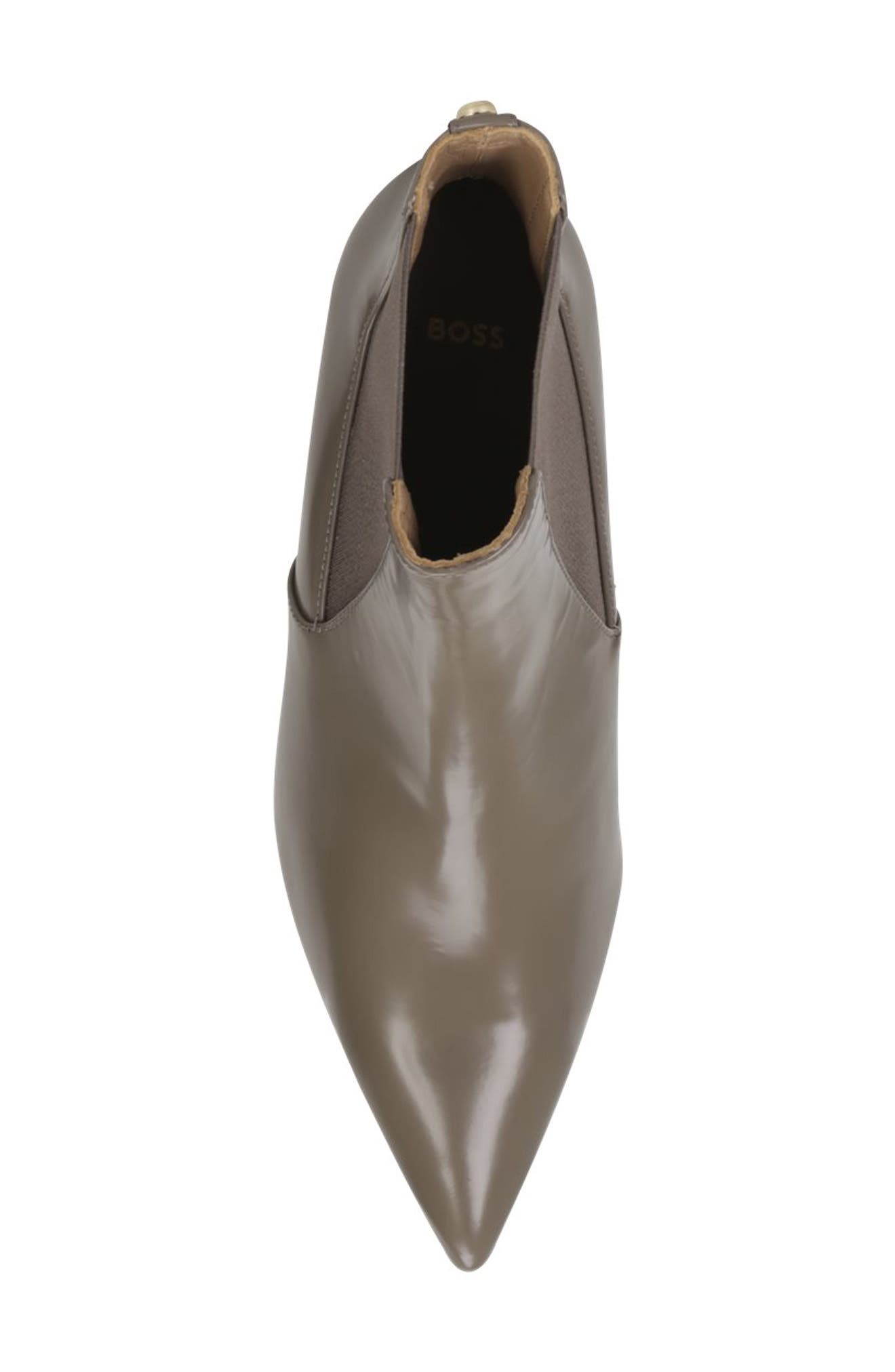 BOSS Janet Pointed Toe Chelsea Boot, Alternate, color, Medium Brown