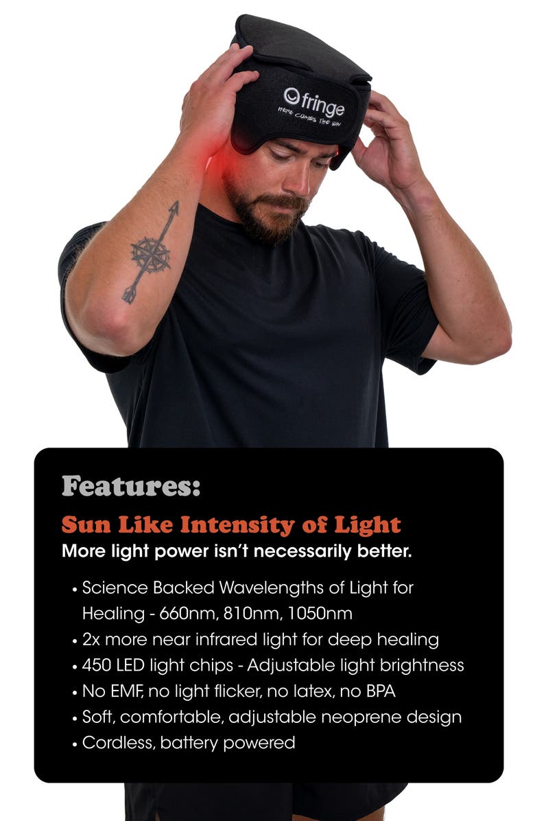 fringe Red Light Therapy Head Wrap, Alternate, color, 