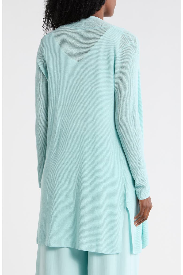 Open Front Organic Linen & Organic Cotton Cardigan, Alternate, color, POOL