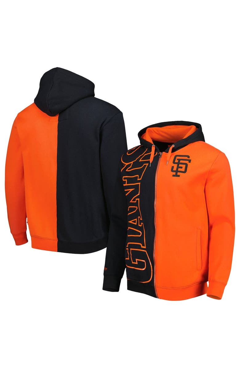 Mitchell & Ness Men's Mitchell & Ness Black/Orange San Francisco Giants Fleece Full-Zip Hoodie, Main, color, Black