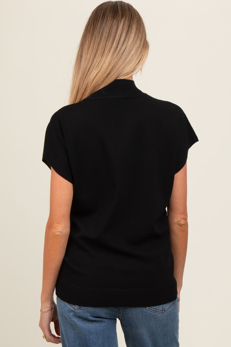 Mock Neck Knit Top, Alternate, color, Black