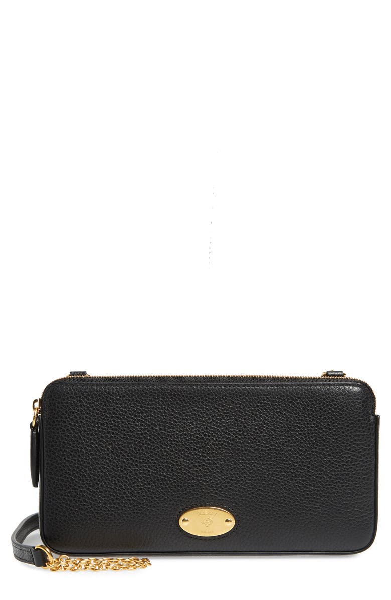 Mulberry Plaque Leather Wallet on a Chain, Main, color,