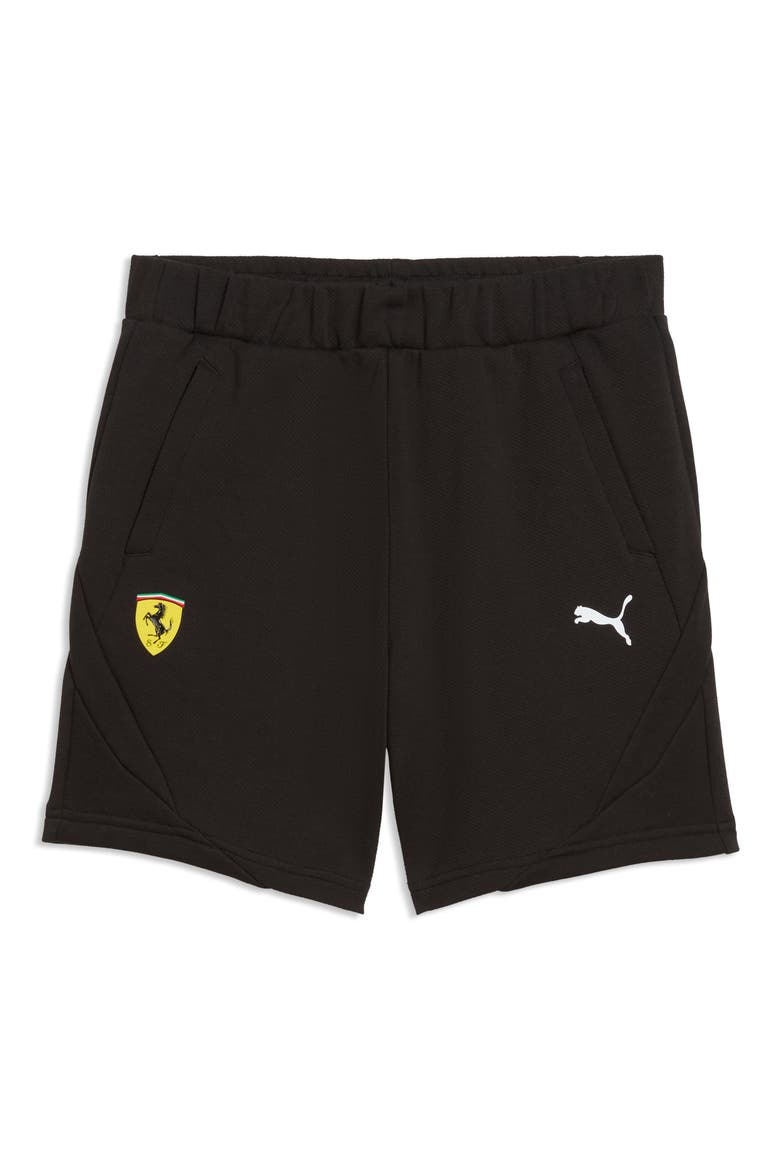 Kids' Scuderia Ferrari Sweat Shorts, Main, color, PUMA BLACK