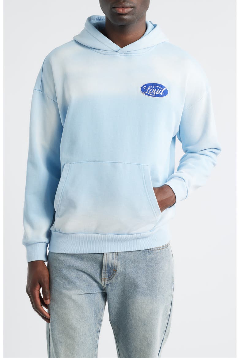 Loud Motors Graphic Hoodie, Main, color, WASHED BLUE