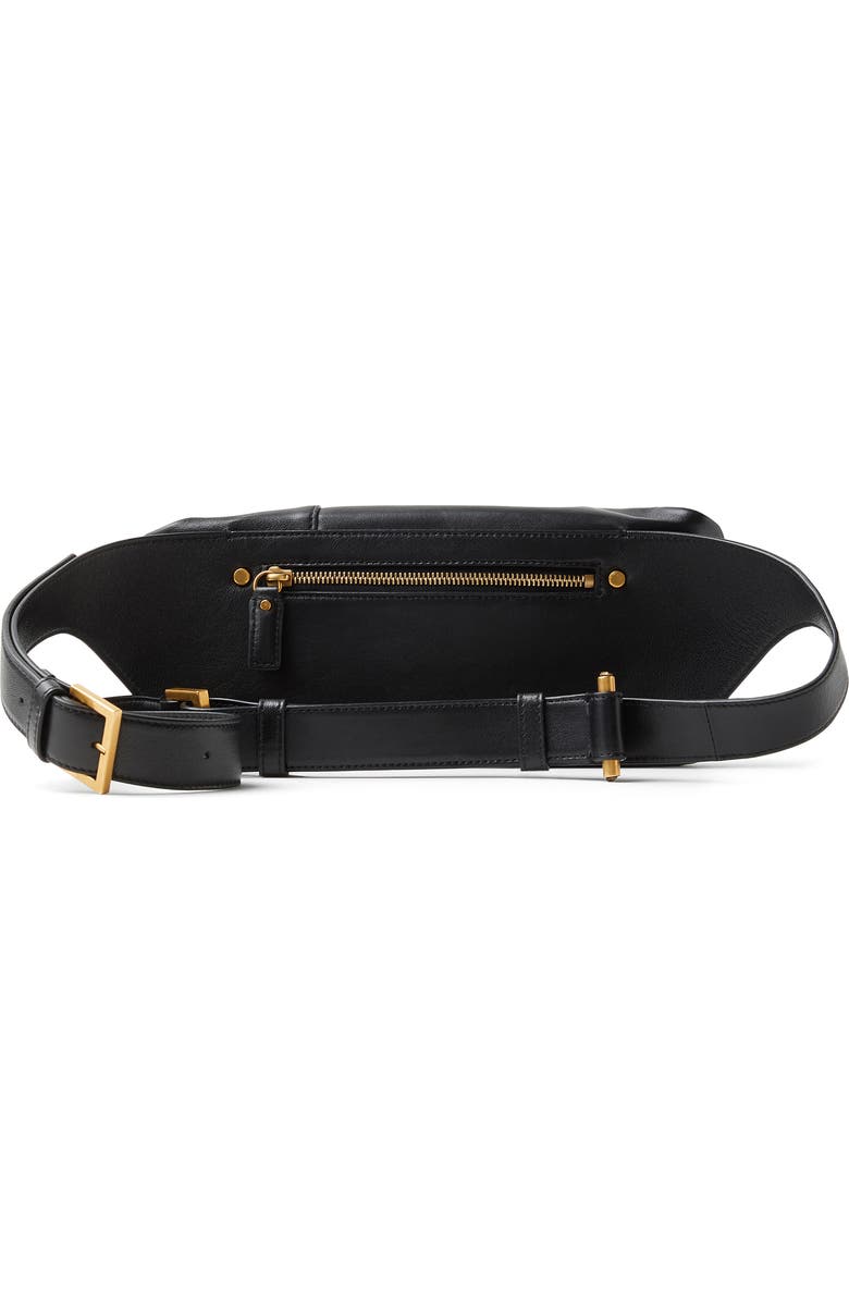 Versace First Line Small La Medusa Leather Belt Bag, Alternate, color, Black Rosewood-Gold