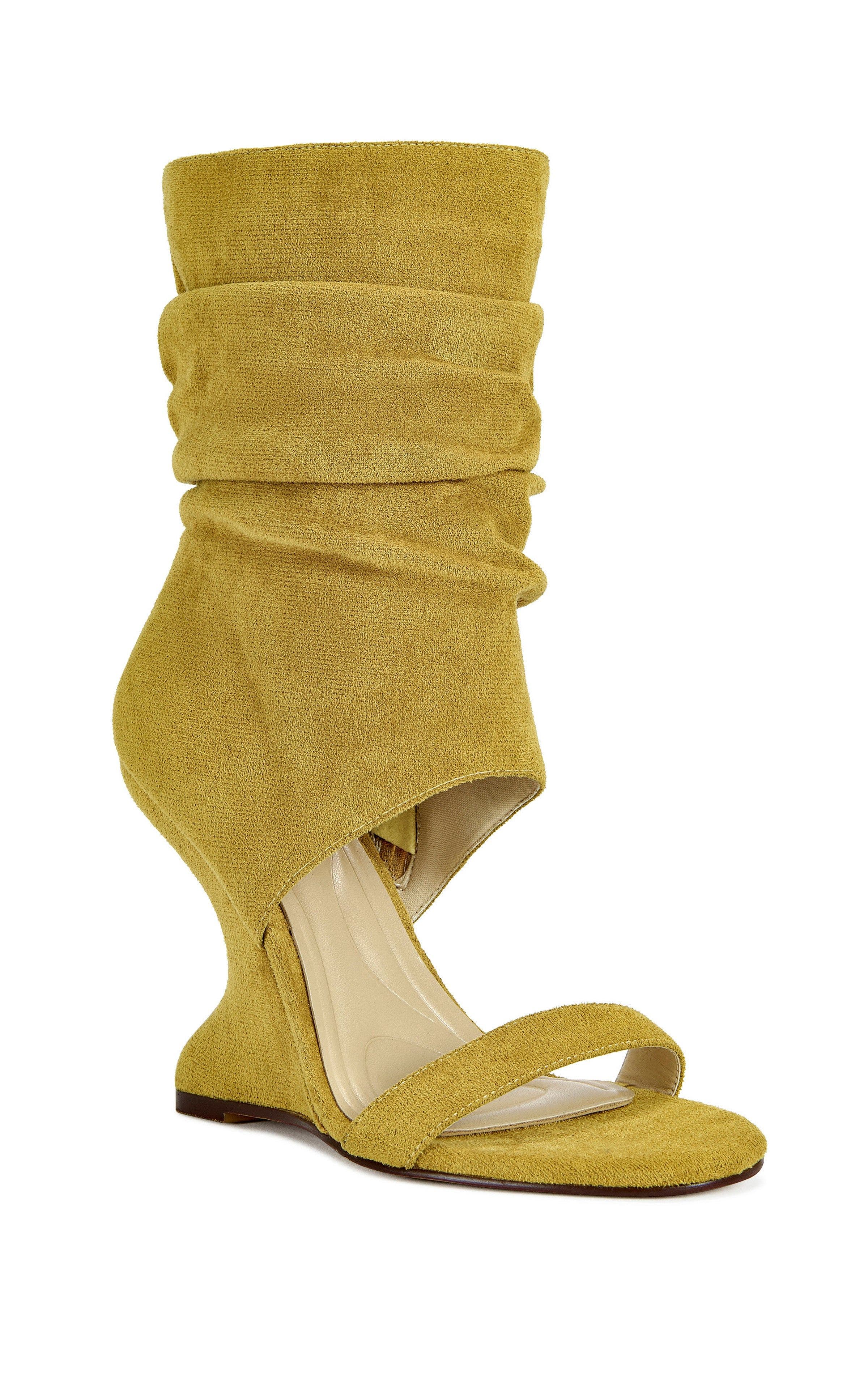 Kyvelisa Wedge Sandal, Alternate, color, MUSTARD