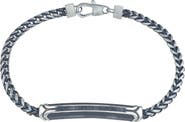 Esquire Men's Stainless Steel Black Diamond Bar Bracelet