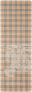 Burberry Equestrian Knight Design Check Wool Scarf