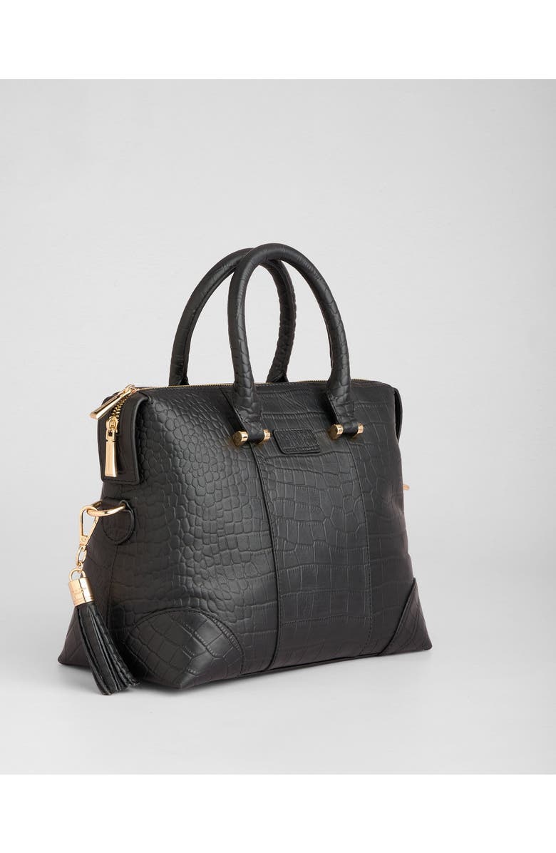 Pom Pom London Greenwich Bag, Main, color, Croc Black