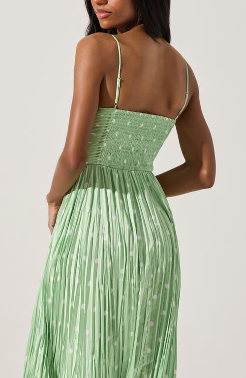 Astr The Label Maeve Floral Midi Sundress In Mint Polka Dot