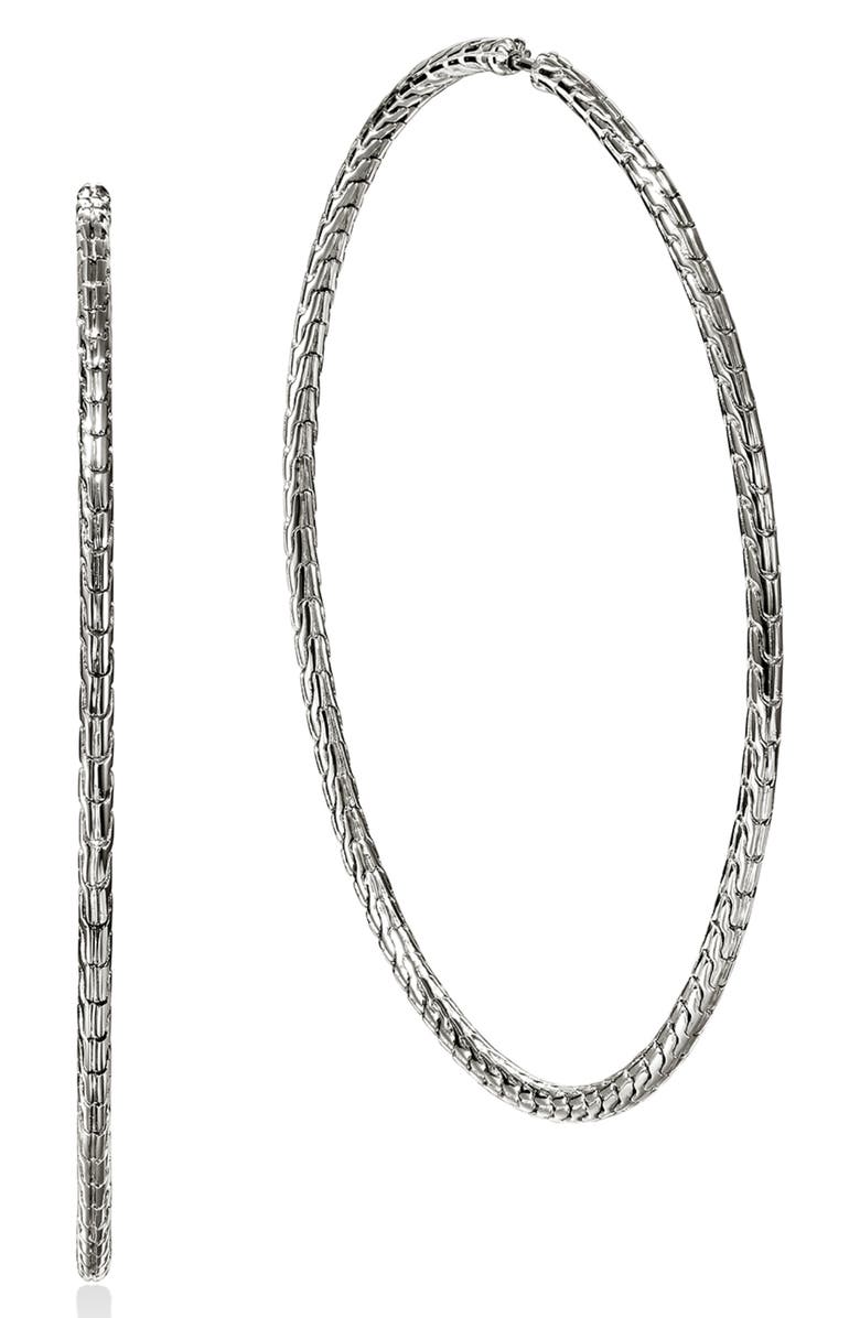 John Hardy JH Essential Hoop Earrings, Main, color, Silver